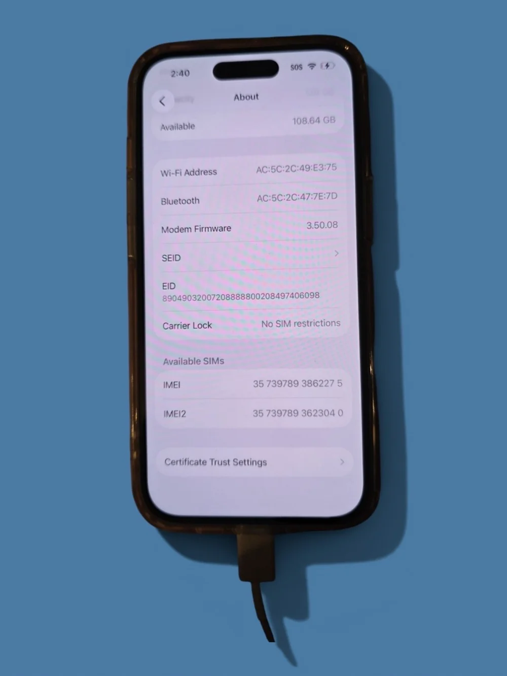 Cell Phone with Purple Gradient Screen And Pink Body By Apple